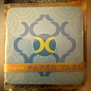 NWT NIB Paper Table Artisan Geometric Reversible Paper Coasters Set of 8